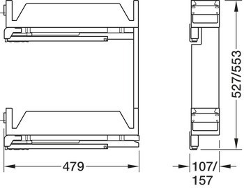 Výsuv spodní skříňky, Häfele Utensio ST10 Plus Slim Base