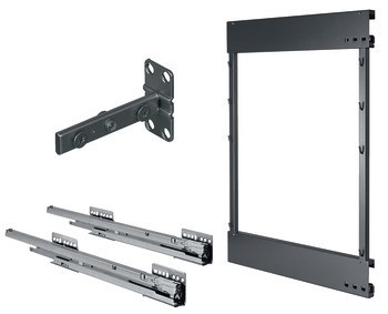 Výsuv spodní skříňky, Kesseböhmer Comfort II, plnovýsuv s mechanismem tlumeného dotahu