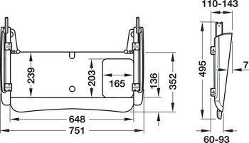 Výsuvná police, s velkou ložnou plochou