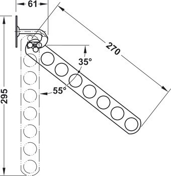 Výsuvná šatní tyč, K přišroubování na boční panel, délka 295 mm