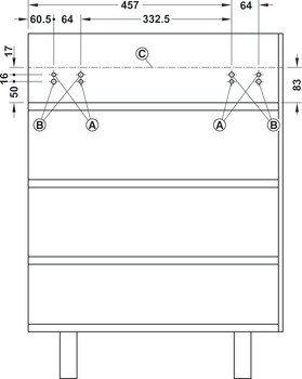 Výsuvné systémy pro montáž do korpusů, se sklopnou stolovou nohou