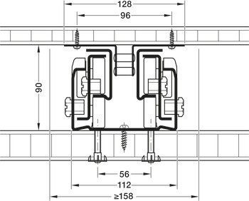 Výsuvy pro výsuvné skříně, plnovýsuv, nosnost do 200 kg, ocel/plast