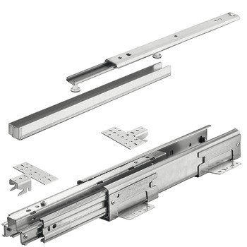 Výsuvy pro výsuvnou skříň, Plnovýsuv, nosnost do 120 kg, ocel/plast