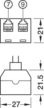 Y-adaptér, ACC, pro nábytkový zámek EFL 3 Dialock