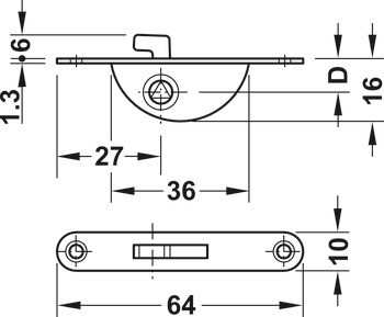 Zadlabací hákový zámek, se záskočkou, backset 9 mm