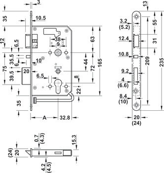 Zadlabací zámek, DT 700c, DT 710c a DT 400