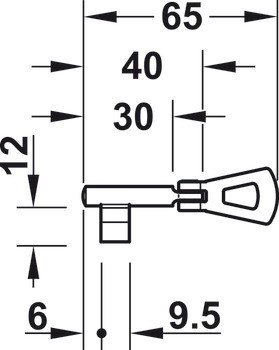 Zadlabací zámek, pro posuvné dveře, s kruhovou závorou, dozický klíč