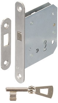 Zadlabací zámek, pro posuvné dveře, s kruhovou závorou, dozický klíč