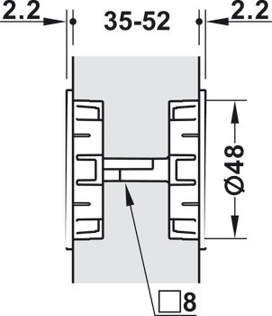 Zadlabací zámek, S kruhovou závorou, koupelna/WC