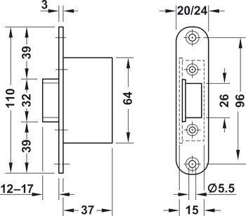 Zadlabací zámek střelkový, Model 807