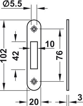 Zadlabací zámek závorový, pro otočné dveře, Startec, třída 3, koupelna/WC