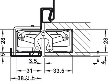 Zadlabací závěs, Simonswerk TECTUS TE 340 3D, skrytý, pro bezfalcové dveře do 80 kg