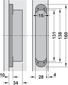 Zadlabací závěs, Simonswerk TECTUS TE 340 3D, skrytý, pro bezfalcové dveře do 80 kg