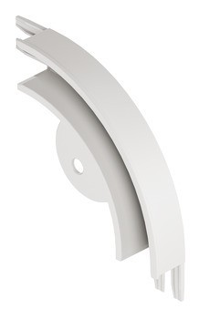 Zahnutá pojezdová kolejnice 90°, Pro plastové roletky