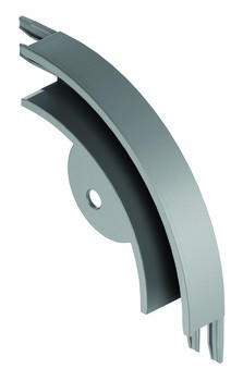 Zahnutá pojezdová kolejnice 90°, Pro plastové roletky