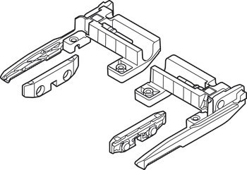 Zajišťovací mechanismus police, pro skryté výsuvy Blum Tandem a Movento