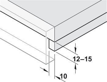 Zajišťovací mechanismus police, pro skryté výsuvy Blum Tandem a Movento