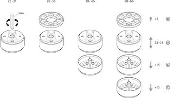 Základní díl kluzáku Ⓐ, 2dílný, výškově nastavitelný