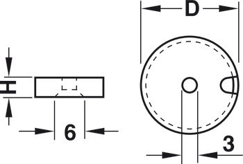 Základní element, kulatý, pro vložky ke kluzáku ⌀ 17–50 mm