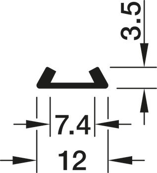 Základní profil, Pro kartáčové těsnění pro posuvné dveře