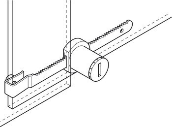 Zámek do skla, Häfele Symo EC, k nacvaknutí