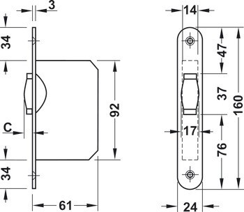 Zámek pro dvojčinné dveře, Startec