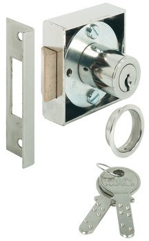 Zámek se střelkou k přišroubování, Se zámkovou vložkou Kaba 8, přizpůsobený standardní profil, backset 25 mm