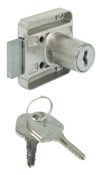 Zámek se závorou k přišroubování, Häfele Symo FM Plus, s pevnou vložkou s plátkovými stavítky, backset 24,5 mm, standardní profil