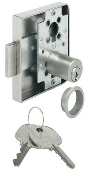 Zámek se závorou k přišroubování, Häfele Symo FM Pro, s pevnou vložkou s pinovými stavítky, individuální uzamykací systém HK/GHK, backset 25 mm