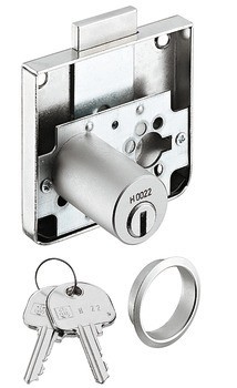 Zámek se závorou k přišroubování, Häfele Symo FM Pro, s pevnou vložkou s pinovými stavítky, individuální uzamykací systém HK/GHK, backset 37 mm