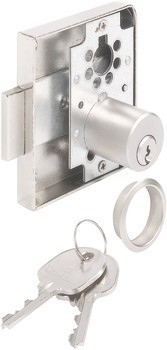 Zámek se závorou k přišroubování, Häfele Symo FM Pro, s pevnou vložkou s pinovými stavítky, standardní profil, individuální, backset 40 mm