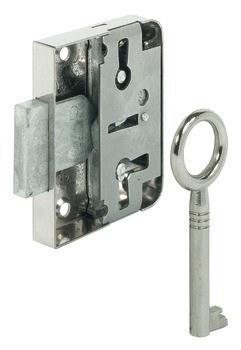 Zámek se závorou k přišroubování, Häfele Symo LB, pro dozický klíč, backset 15 nebo 30 mm