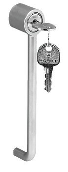 Zámková úchytka, Häfele Symo EC, pro Häfele Symo EC zámek se závorou k přišroubování s prodlouženým tělem vložky