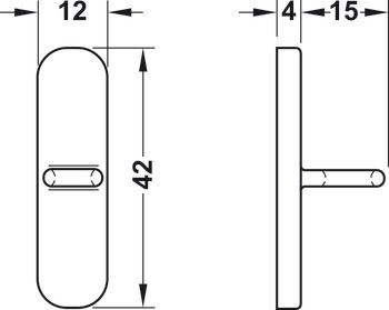 Zamykací díl, Pro Häfele Dialock Efl 3 nábytkový zámek, k nalepení