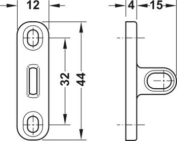 Zamykací díl, Pro Häfele Dialock Efl 3 nábytkový zámek, k přišroubování