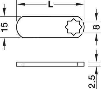 Zamykací jazýček, rovný, pro jazýčkový zámek Symo