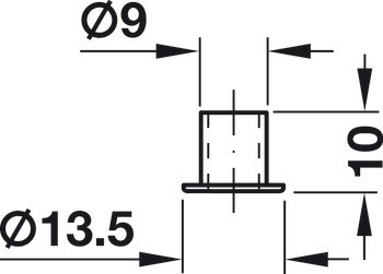 Zamykací pouzdro, Häfele Symo EC, pro tlačný zámek pro posuvné dveře