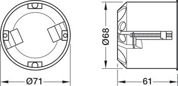 Zapuštěná krabička pro montáž do dutých stěn, pro nástěnný terminál WT