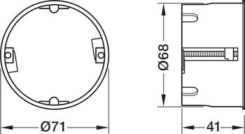 Zapuštěná krabička pro montáž do dutých stěn, pro nástěnný terminál WT