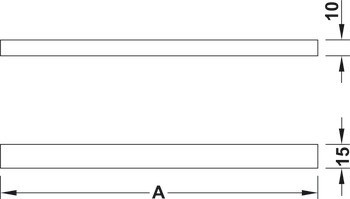 Zapuštěná úchytka pro posuvné dveře, pro skleněné dveře, hliník, k nalepení