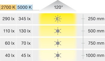 Zapuštěné svítidlo, Häfele Loox LED 2048, 12 V, 3pólové (tunable white), průměr vrtaného otvoru 55 mm, ocel