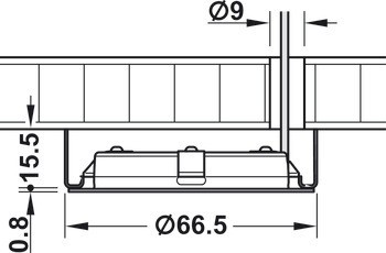 Zapuštěné svítidlo, Häfele Loox LED 2048, 12 V, 3pólové (tunable white), průměr vrtaného otvoru 55 mm, ocel