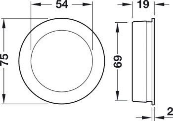 Zapuštěné úchytky pro posuvné dveře, FSB, model 4252