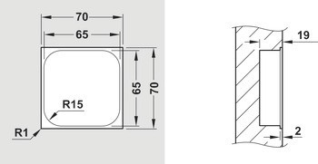 Zapuštěné úchytky pro posuvné dveře, FSB, model 4253
