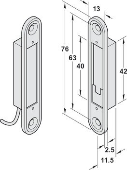 Zapuštěný magnetický kontakt, Model 10270-6