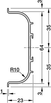 Zapuštěný úchytkový profil, c profil