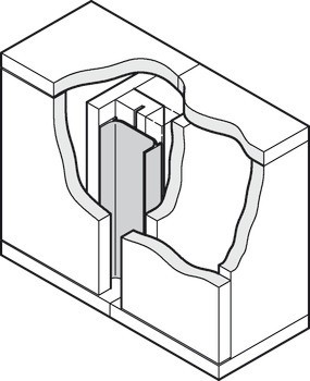 Zapuštěný úchytkový profil, Svislý