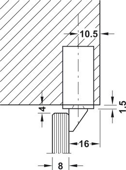 Záskočka dveří pro skleněné dveře, Dorma Glas, pro otočné dveře