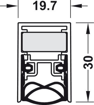 Zasouvací dveřní těsnění, DDS 20, pro dřevěné dveře, Startec