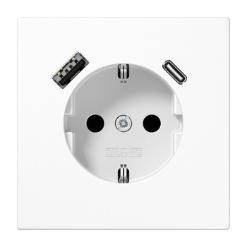 Zásuvka, Jung, s USB-A/USB-C dobíjecí jednotkou